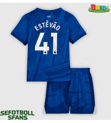 Chelsea Estevao Willian #41 Hemmaställ Barn 2025-26 Kortärmad (+ Korta byxor)